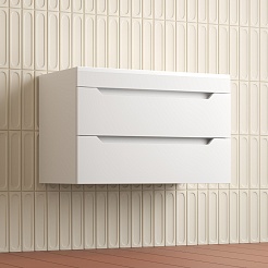 Style Line Тумба с раковиной Остин 80 подвесная белая матовая – фотография-4